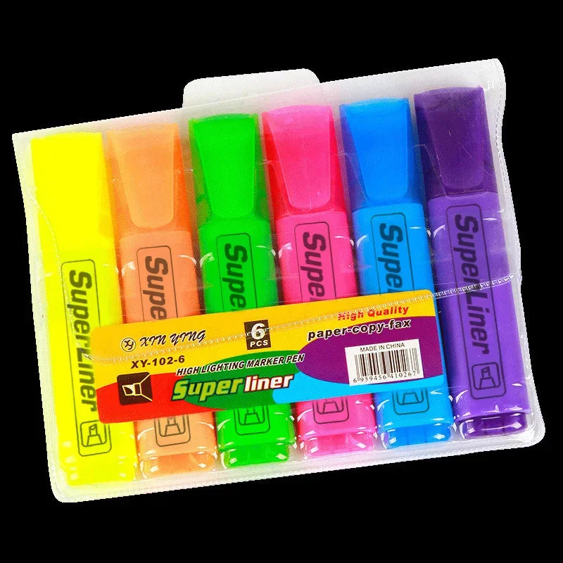 Buy The Best By Artsulli - Art is Long Life Short - 4/6Pc Highlighter Fluorescent Pen Broad Tip Writing Marker Pens for Drawing Doodling