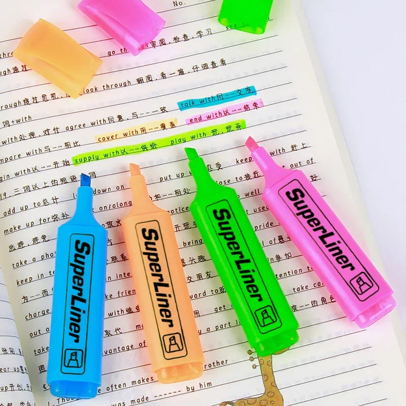 Buy The Best By Artsulli - Art is Long Life Short - 4/6Pc Highlighter Fluorescent Pen Broad Tip Writing Marker Pens for Drawing Doodling
