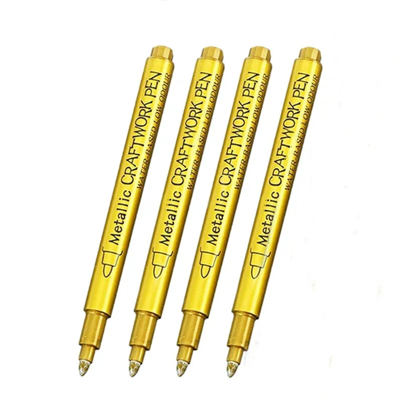 Buy The Best By Artsulli - Art is Long Life Short - 4/6pcs Waterproof Permanent Metallic Brush Paint Marker Pens DIY Resin Mold Gold Silver