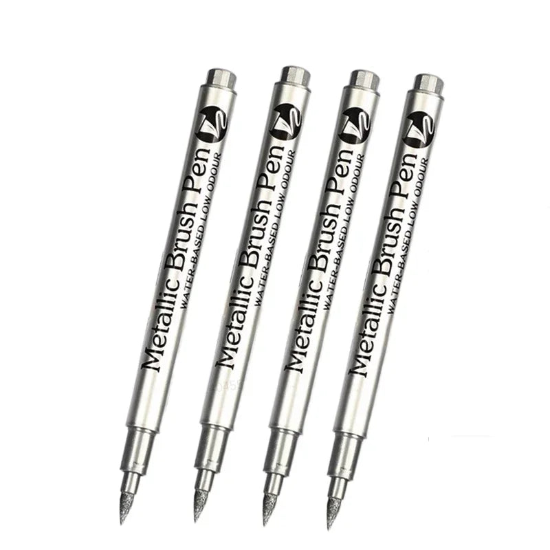 Buy The Best By Artsulli - Art is Long Life Short - 4/6pcs Waterproof Permanent Metallic Brush Paint Marker Pens DIY Resin Mold Gold Silver