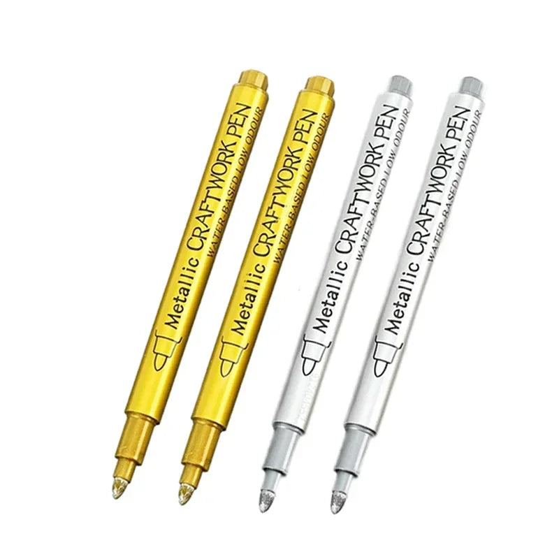 Buy The Best By Artsulli - Art is Long Life Short - 4/6pcs Waterproof Permanent Metallic Brush Paint Marker Pens DIY Resin Mold Gold Silver
