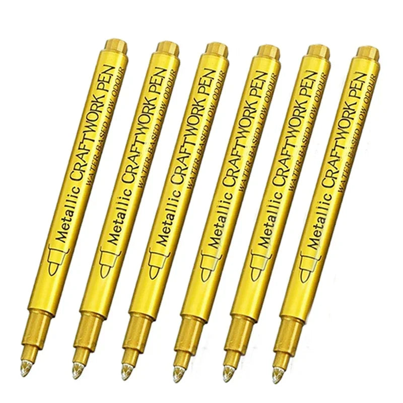 Buy The Best By Artsulli - Art is Long Life Short - 4/6pcs Waterproof Permanent Metallic Brush Paint Marker Pens DIY Resin Mold Gold Silver