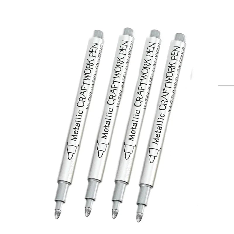 Buy The Best By Artsulli - Art is Long Life Short - 4/6pcs Waterproof Permanent Metallic Brush Paint Marker Pens DIY Resin Mold Gold Silver