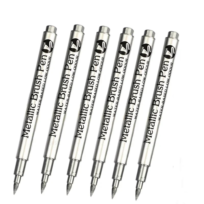 Buy The Best By Artsulli - Art is Long Life Short - 4/6pcs Waterproof Permanent Metallic Brush Paint Marker Pens DIY Resin Mold Gold Silver