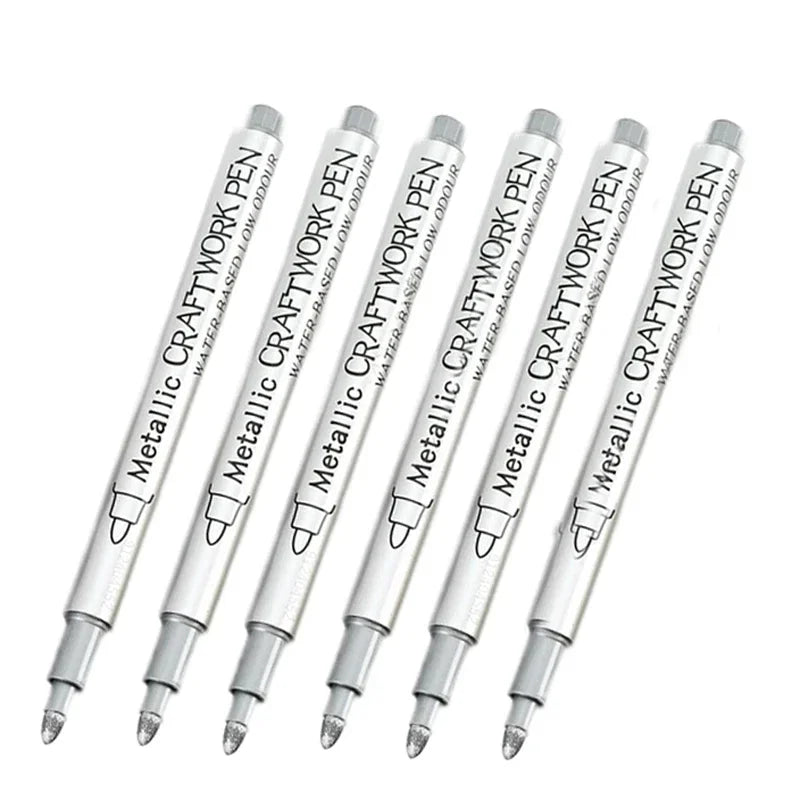Buy The Best By Artsulli - Art is Long Life Short - 4/6pcs Waterproof Permanent Metallic Brush Paint Marker Pens DIY Resin Mold Gold Silver