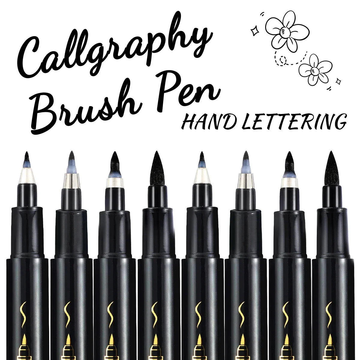 Buy The Best By Artsulli - Art is Long Life Short - 4 Pcs Black Hand Lettering Calligraphy Pen Set Drawing Writing Learning Fine Brush