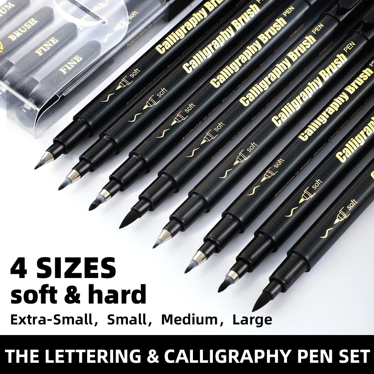 Buy The Best By Artsulli - Art is Long Life Short - 4 Pcs Black Hand Lettering Calligraphy Pen Set Drawing Writing Learning Fine Brush