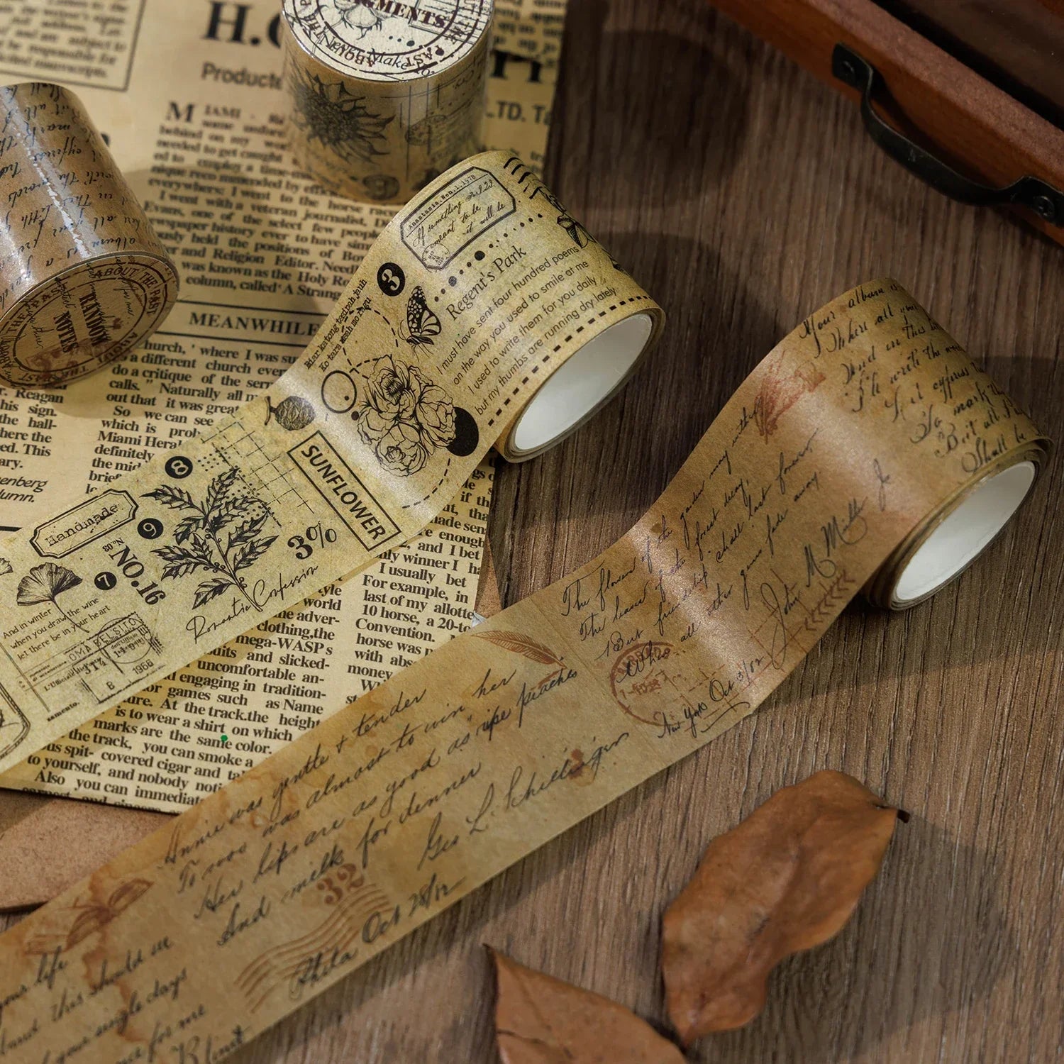 Buy The Best By Artsulli - Art is Long Life Short - 4 Rolls - Vintage Washi Die-Cut Tape - 2 1.38In×78.7In + 1.57In×78.7In - Decorative