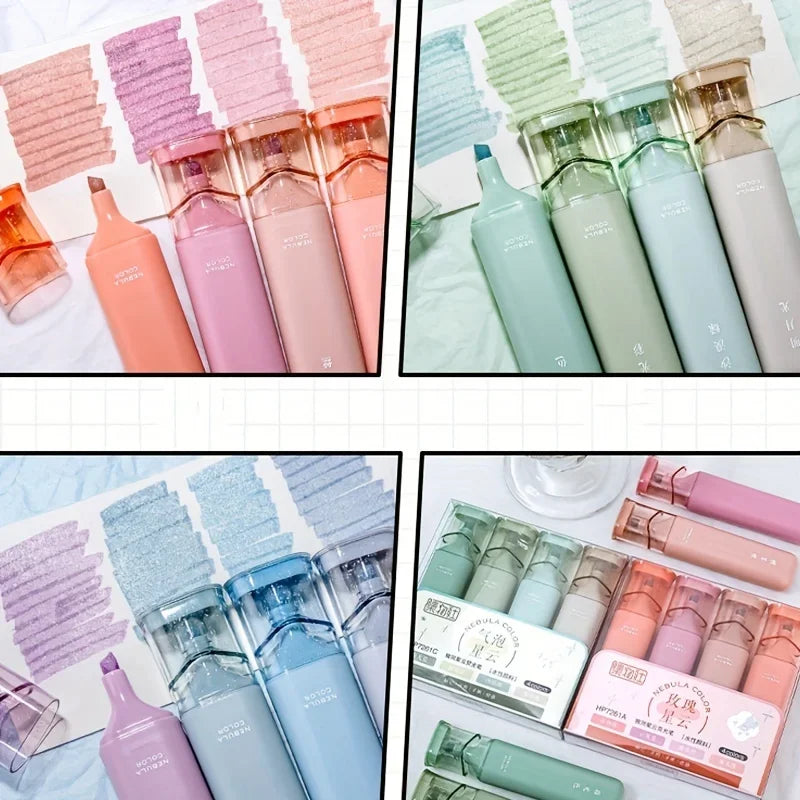 Buy The Best By Artsulli - Art is Long Life Short - 4pcs Glitter Highlighters with Adjustable Line Width & Quick-Dry Smudge-Proof Ink