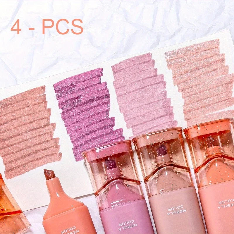 Buy The Best By Artsulli - Art is Long Life Short - 4pcs Glitter Highlighters with Adjustable Line Width & Quick-Dry Smudge-Proof Ink