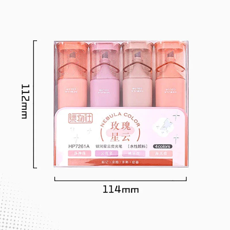 Buy The Best By Artsulli - Art is Long Life Short - 4pcs Glitter Highlighters with Adjustable Line Width & Quick-Dry Smudge-Proof Ink