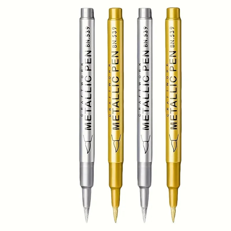 Buy The Best By Artsulli - Art is Long Life Short - 4pcs Golden & Silvery Permanent Marker Pens - Waterproof Ideal for DIY Crafts Resin
