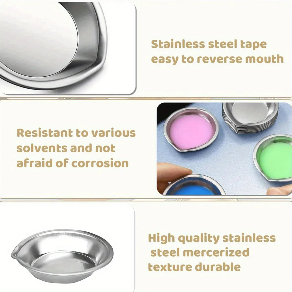 Buy The Best By Artsulli - Art is Long Life Short - 5/10/20pcs Durable Stainless Steel Paint Palette Set,Round Mixing Trays for Artists