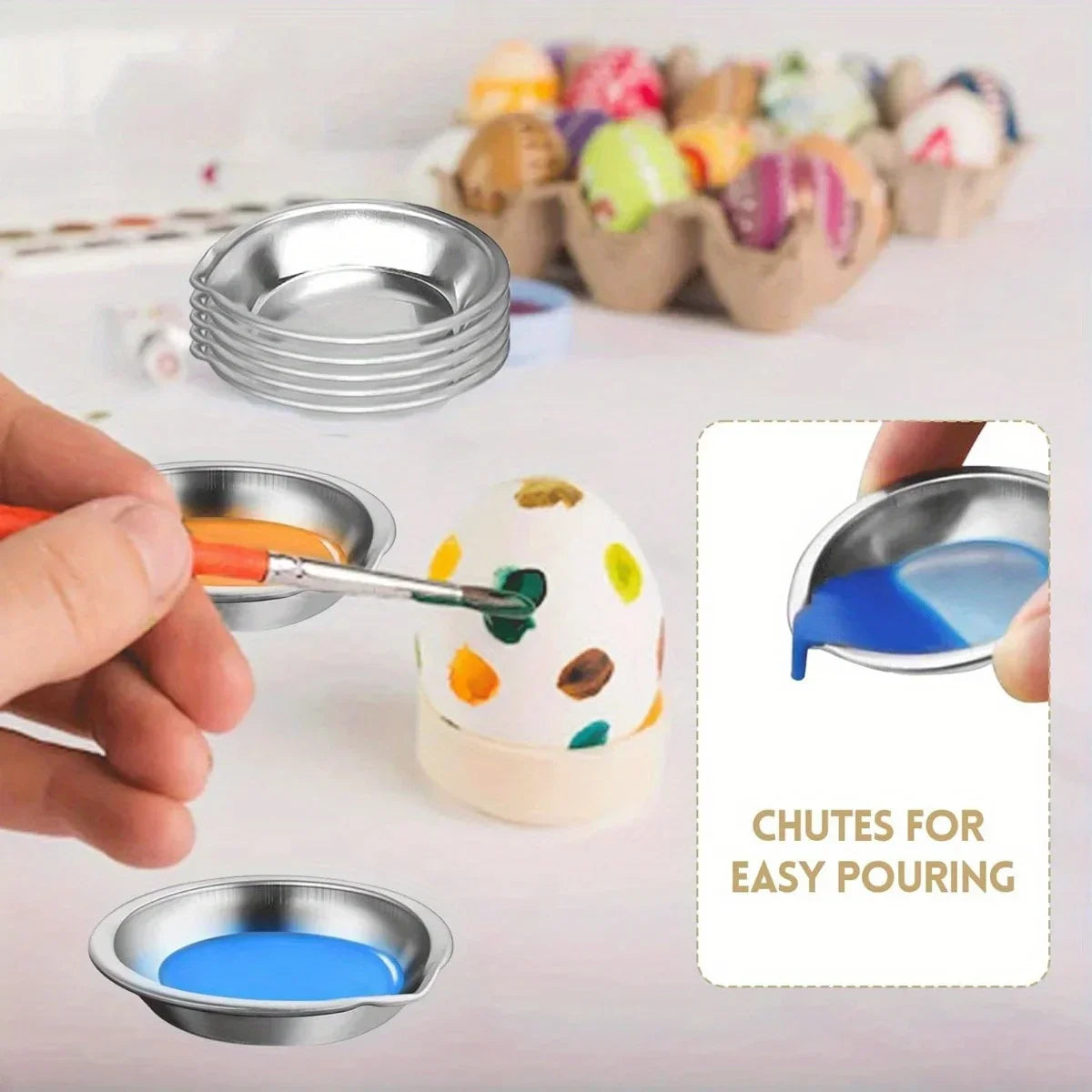 Buy The Best By Artsulli - Art is Long Life Short - 5/10/20pcs Durable Stainless Steel Paint Palette Set,Round Mixing Trays for Artists