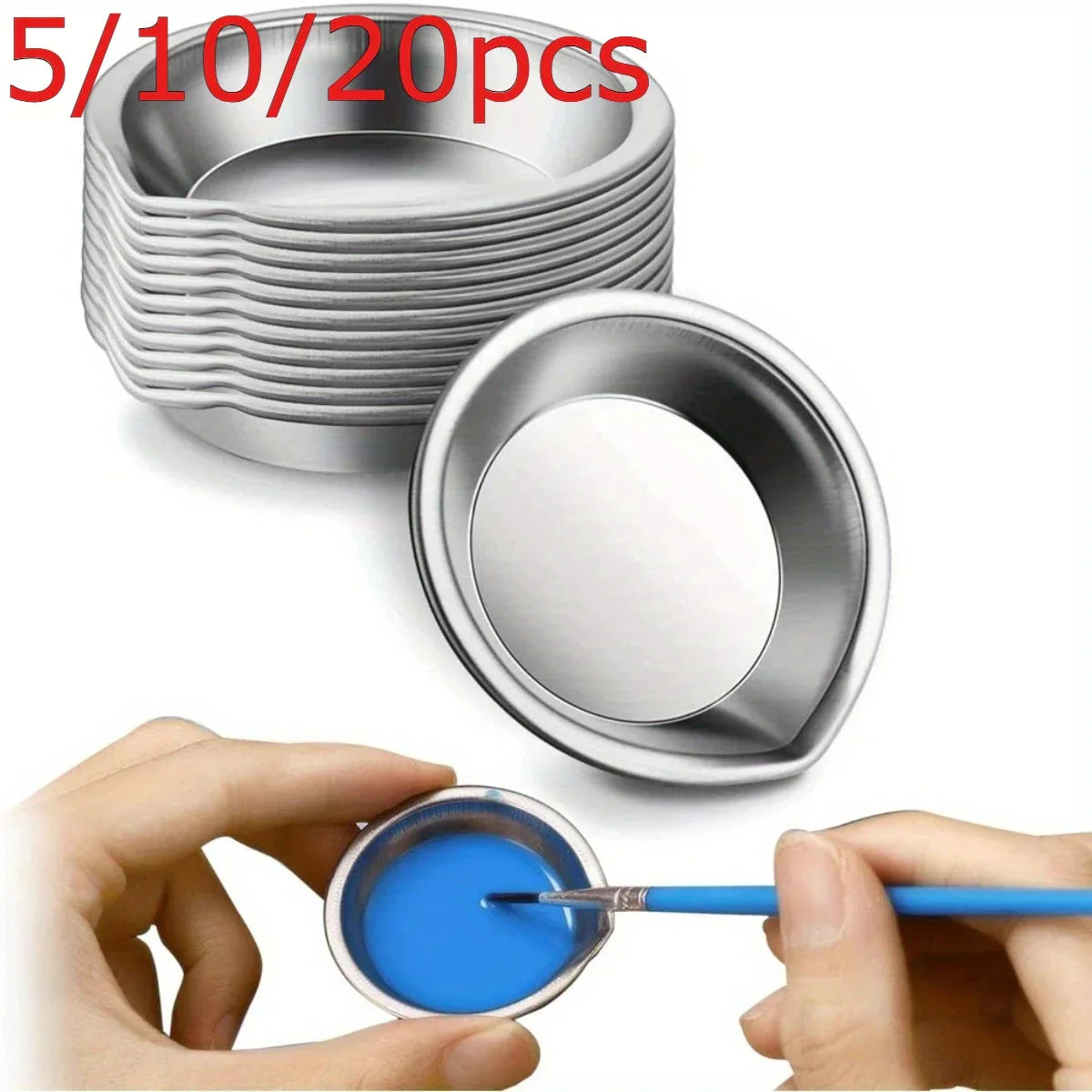 Buy The Best By Artsulli - Art is Long Life Short - 5/10/20pcs Durable Stainless Steel Paint Palette Set,Round Mixing Trays for Artists