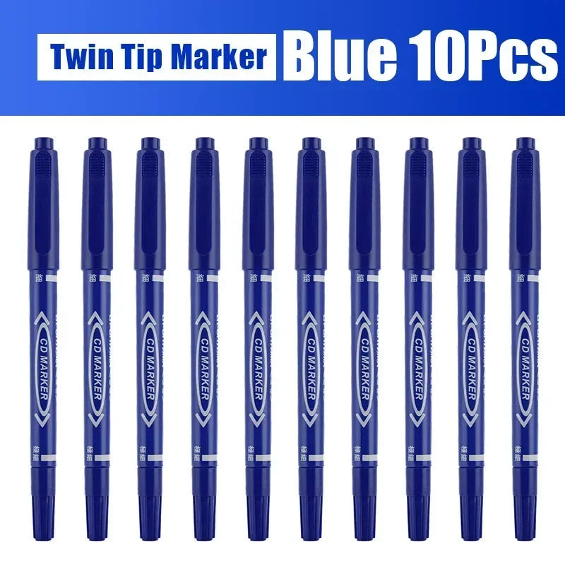 Buy The Best By Artsulli - Art is Long Life Short - 5/10 Pcs Twin Tip Permanent Marker Black/Blue/Red Oil Pen Fine Nid Ink Stationery