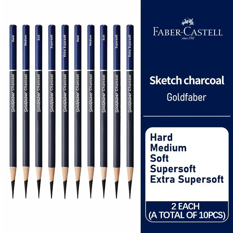 Buy The Best By Artsulli - Art is Long Life Short - 5/10PCS Faber Castell Goldfaber Charcoal Graphite Sketch Set Pencils for Drawing