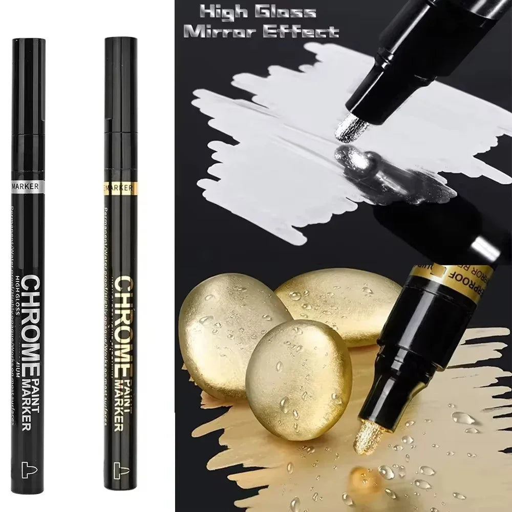 Buy The Best By Artsulli - Art is Long Life Short - 5/1pcs Chrome Pen Marker Mirror Waterproof Paint Repair For Rock Ceramic Glass Metallic