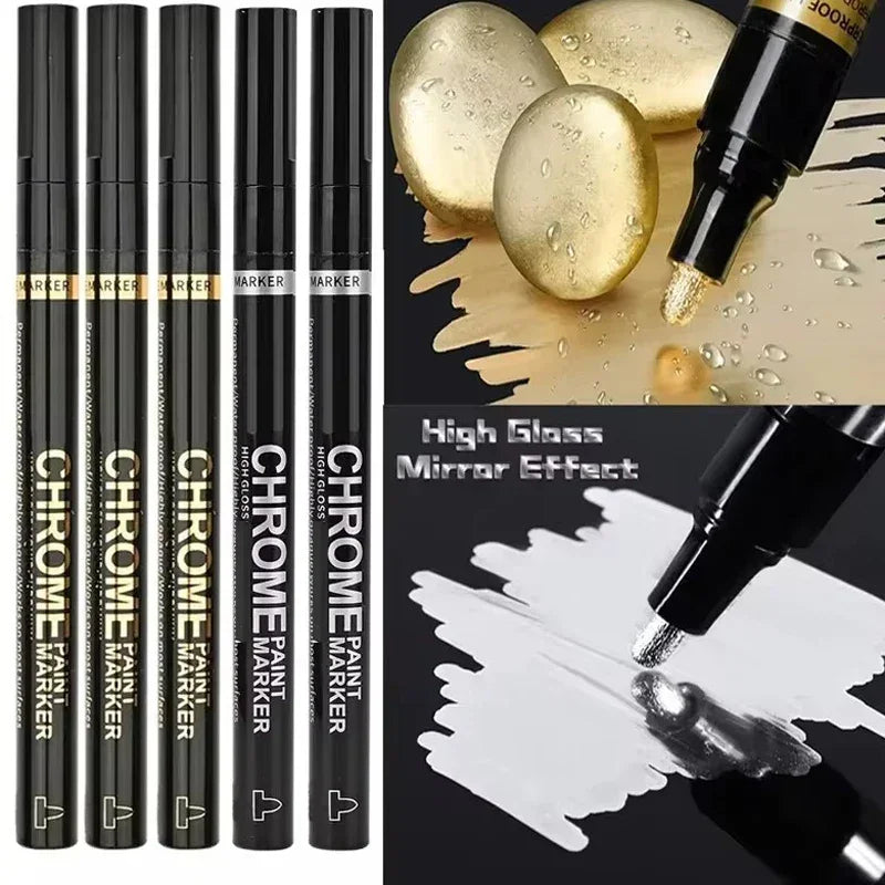 Buy The Best By Artsulli - Art is Long Life Short - 5/1pcs Chrome Pen Marker Mirror Waterproof Paint Repair For Rock Ceramic Glass Metallic