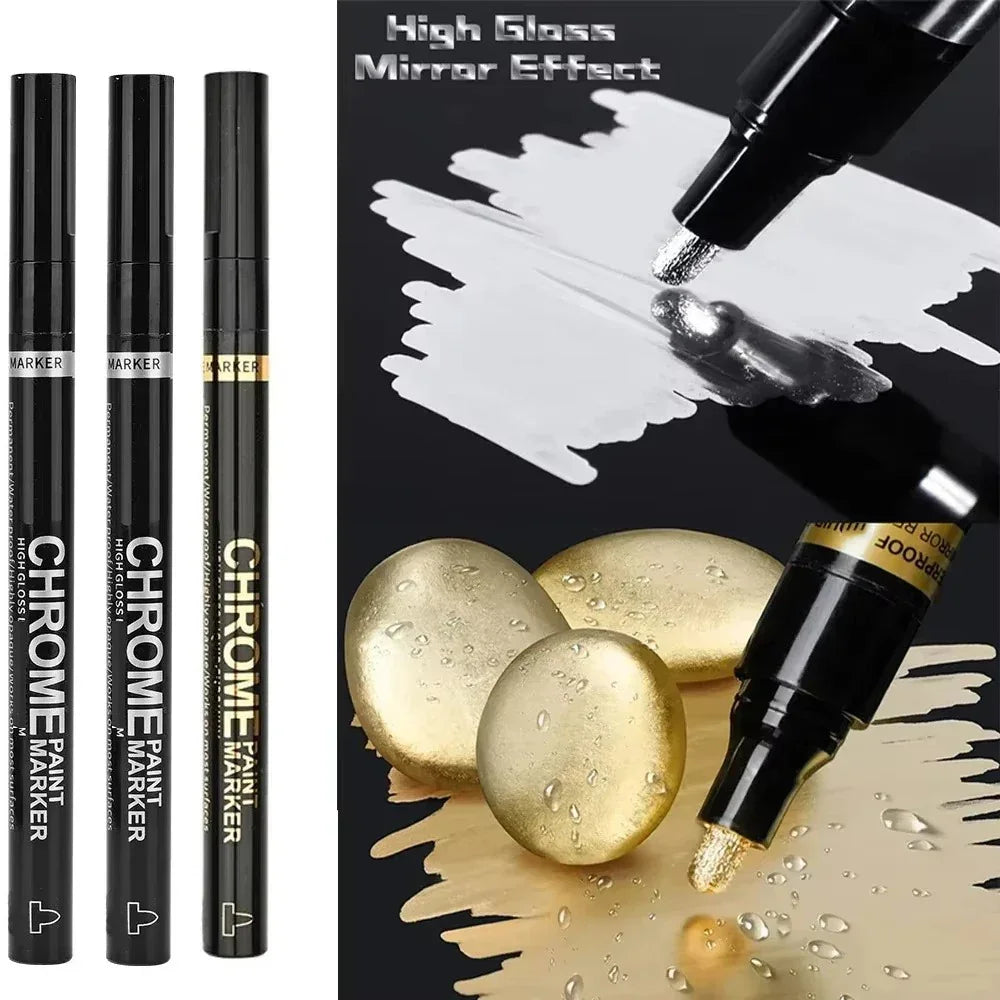 Buy The Best By Artsulli - Art is Long Life Short - 5/1pcs Chrome Pen Marker Mirror Waterproof Paint Repair For Rock Ceramic Glass Metallic