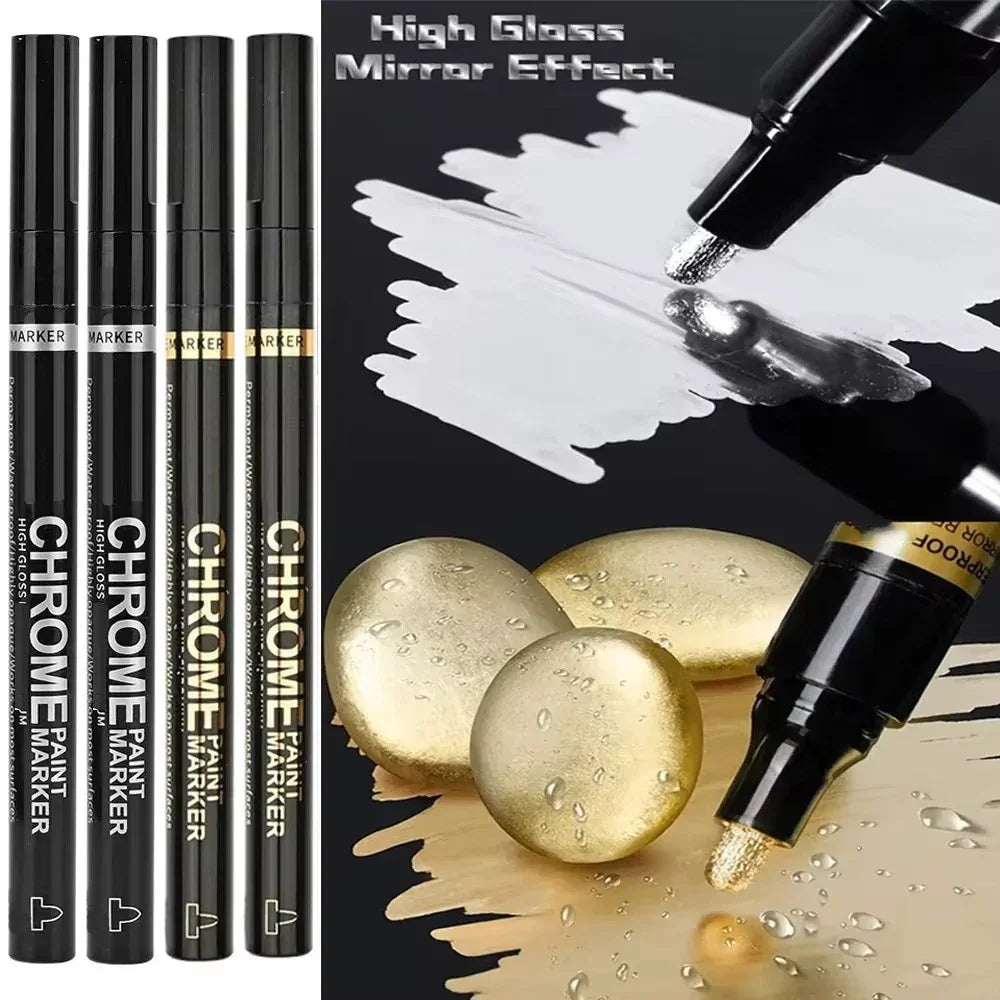 Buy The Best By Artsulli - Art is Long Life Short - 5/1pcs Chrome Pen Marker Mirror Waterproof Paint Repair For Rock Ceramic Glass Metallic