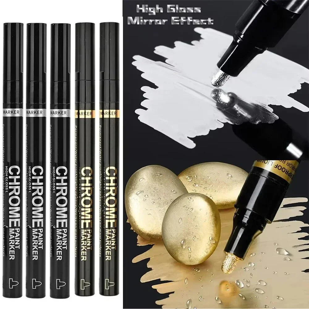 Buy The Best By Artsulli - Art is Long Life Short - 5/1pcs Chrome Pen Marker Mirror Waterproof Paint Repair For Rock Ceramic Glass Metallic
