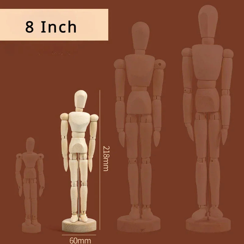 Buy The Best By Artsulli - Art is Long Life Short - 5.5/8/12 inch Artists Wooden Manikin Jointed Mannequin Perfect for Home Decoration
