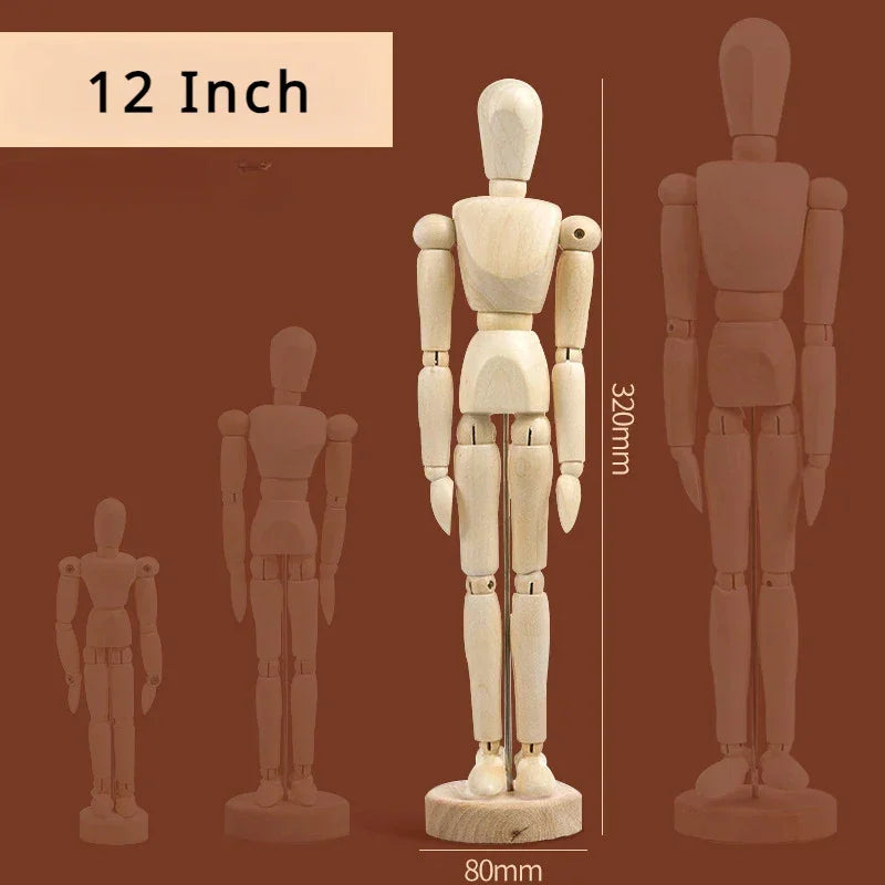 Buy The Best By Artsulli - Art is Long Life Short - 5.5/8/12 inch Artists Wooden Manikin Jointed Mannequin Perfect for Home Decoration