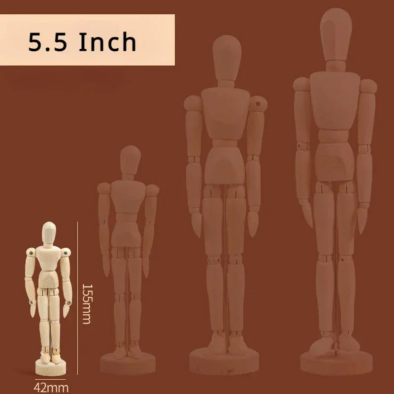 Buy The Best By Artsulli - Art is Long Life Short - 5.5/8/12 inch Artists Wooden Manikin Jointed Mannequin Perfect for Home Decoration