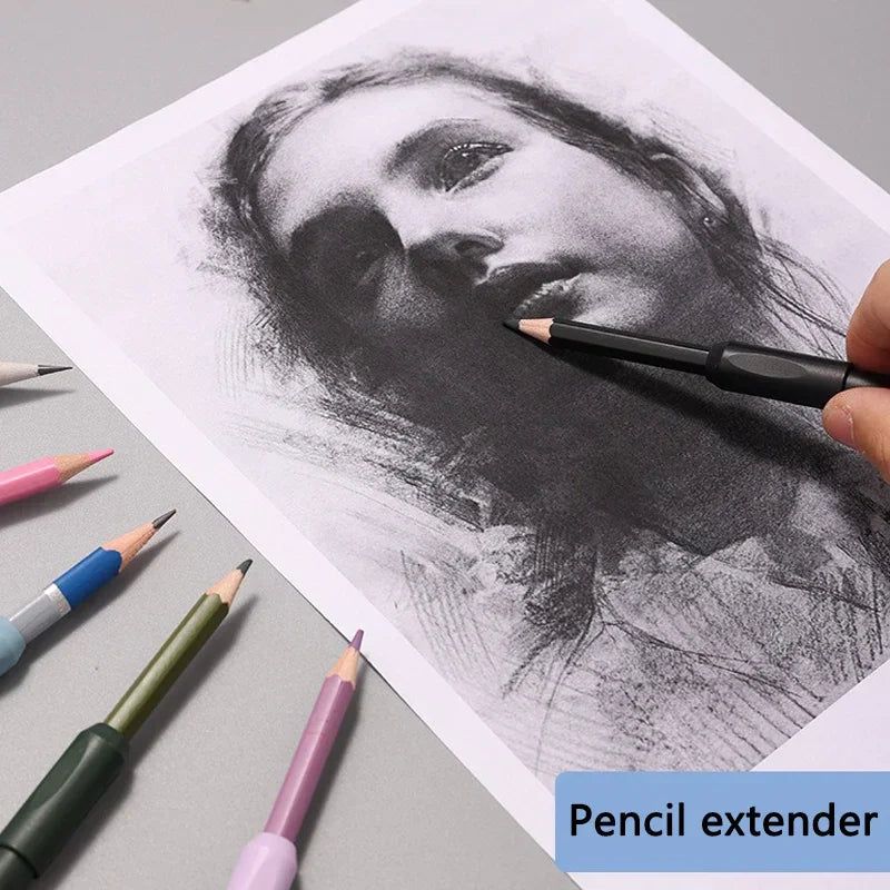 Buy The Best By Artsulli - Art is Long Life Short - 5 Pcs Pencil extender art pen grip holder sketching pencil colored case extension