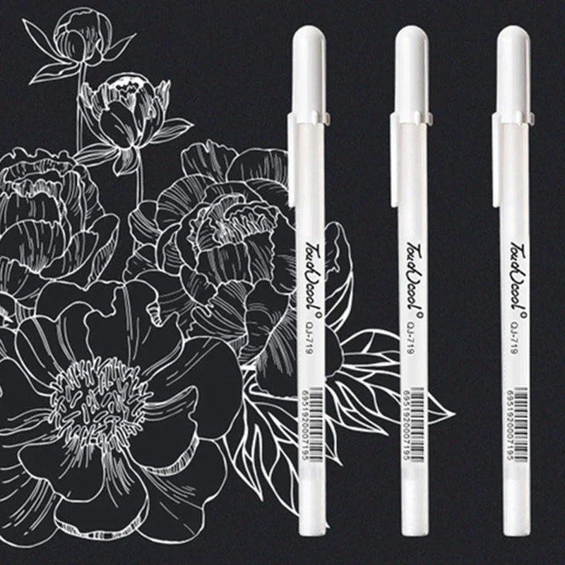 Buy The Best By Artsulli - Art is Long Life Short - 5 PCS White Manga Marker Pens Set 0.8mm Permanent Ink Scrapbook Tire Pen Waterproof