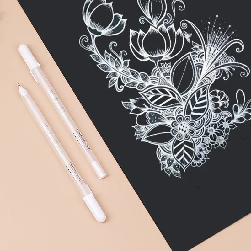 Buy The Best By Artsulli - Art is Long Life Short - 5 PCS White Manga Marker Pens Set 0.8mm Permanent Ink Scrapbook Tire Pen Waterproof