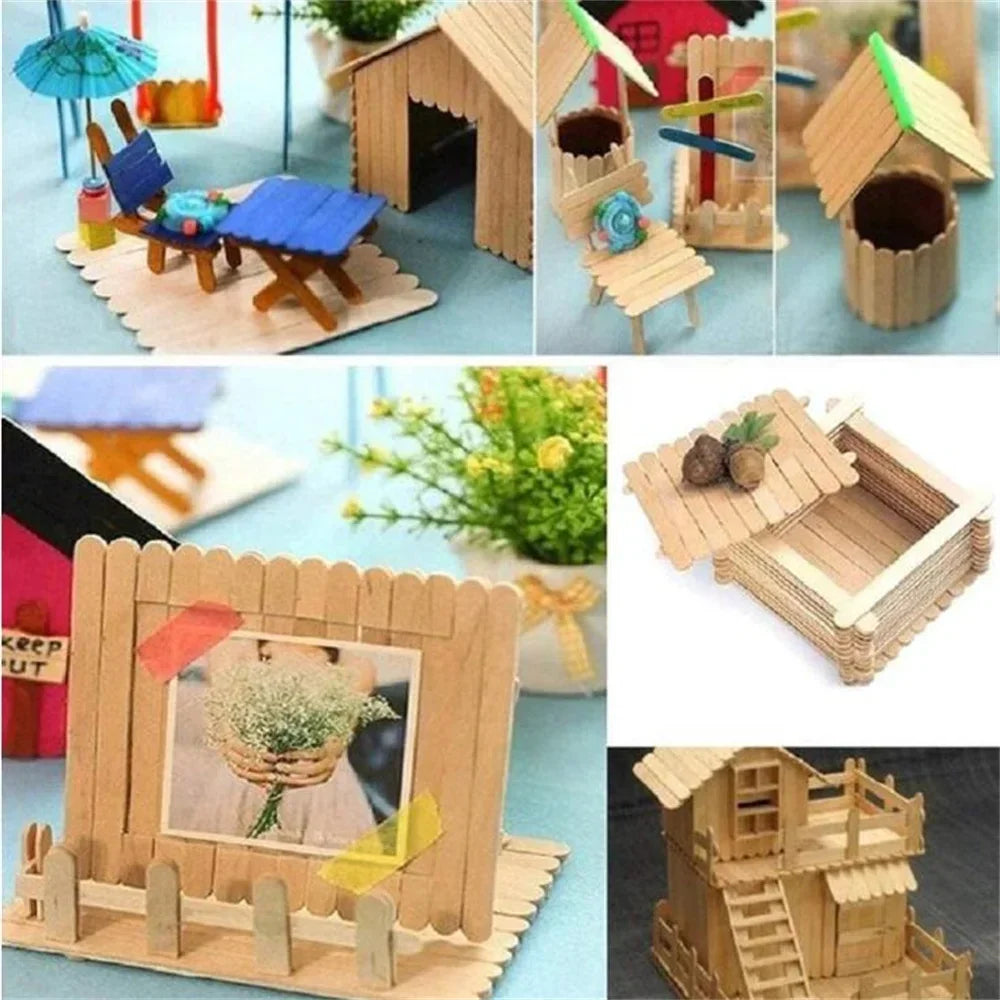 Buy The Best By Artsulli - Art is Long Life Short - 50/100/150Pcs 11.4cm Wooden Resin Epoxy Stirring Stick Popsicle Ice Cream Handmade Tool