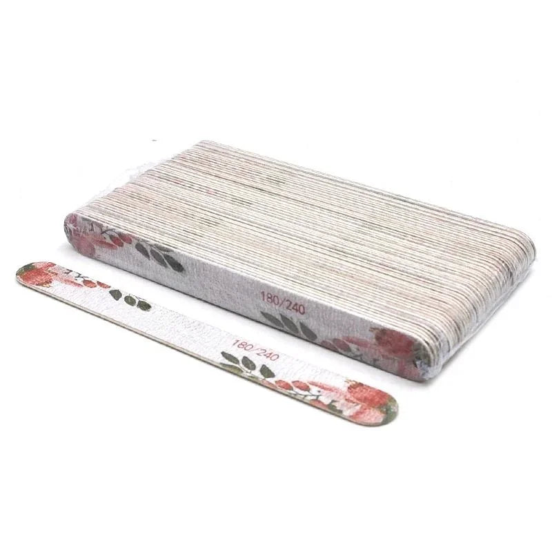 Buy The Best By Artsulli - Art is Long Life Short - 50 Pcs Flower Design Wooden Files Straight Strong Thick Professional Nail Buffer