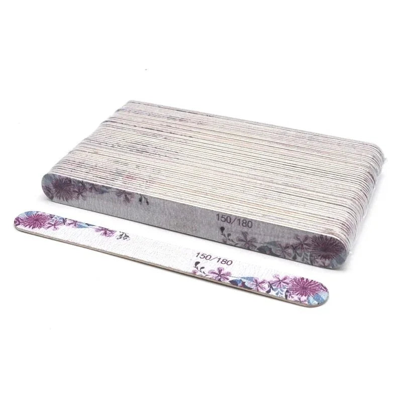Buy The Best By Artsulli - Art is Long Life Short - 50 Pcs Flower Design Wooden Files Straight Strong Thick Professional Nail Buffer