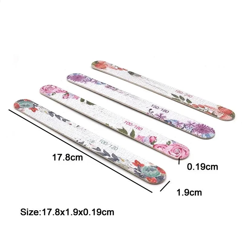 Buy The Best By Artsulli - Art is Long Life Short - 50 Pcs Flower Design Wooden Files Straight Strong Thick Professional Nail Buffer