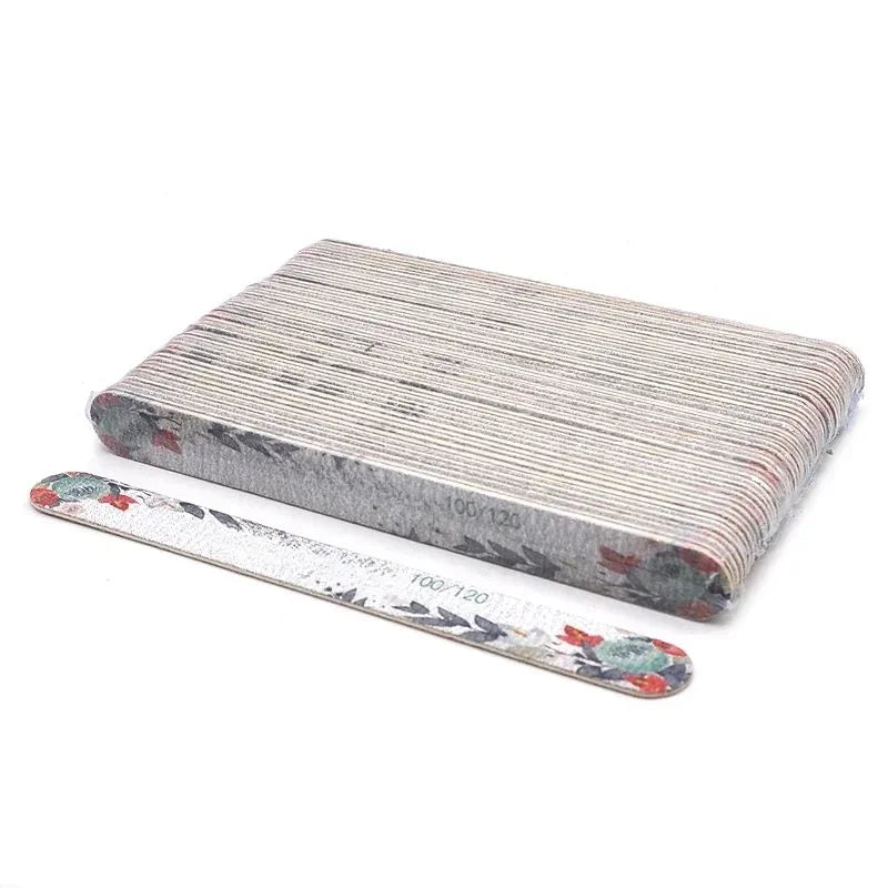 Buy The Best By Artsulli - Art is Long Life Short - 50 Pcs Flower Design Wooden Files Straight Strong Thick Professional Nail Buffer