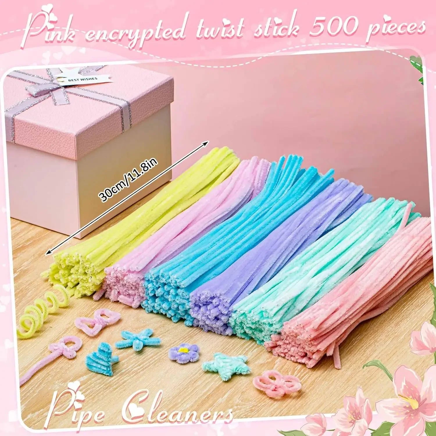 Buy The Best By Artsulli - Art is Long Life Short - 500/600 Pieces Pipe Cleaners Chenille Stems 12 Inch Craft Supplies Bulk for DIY