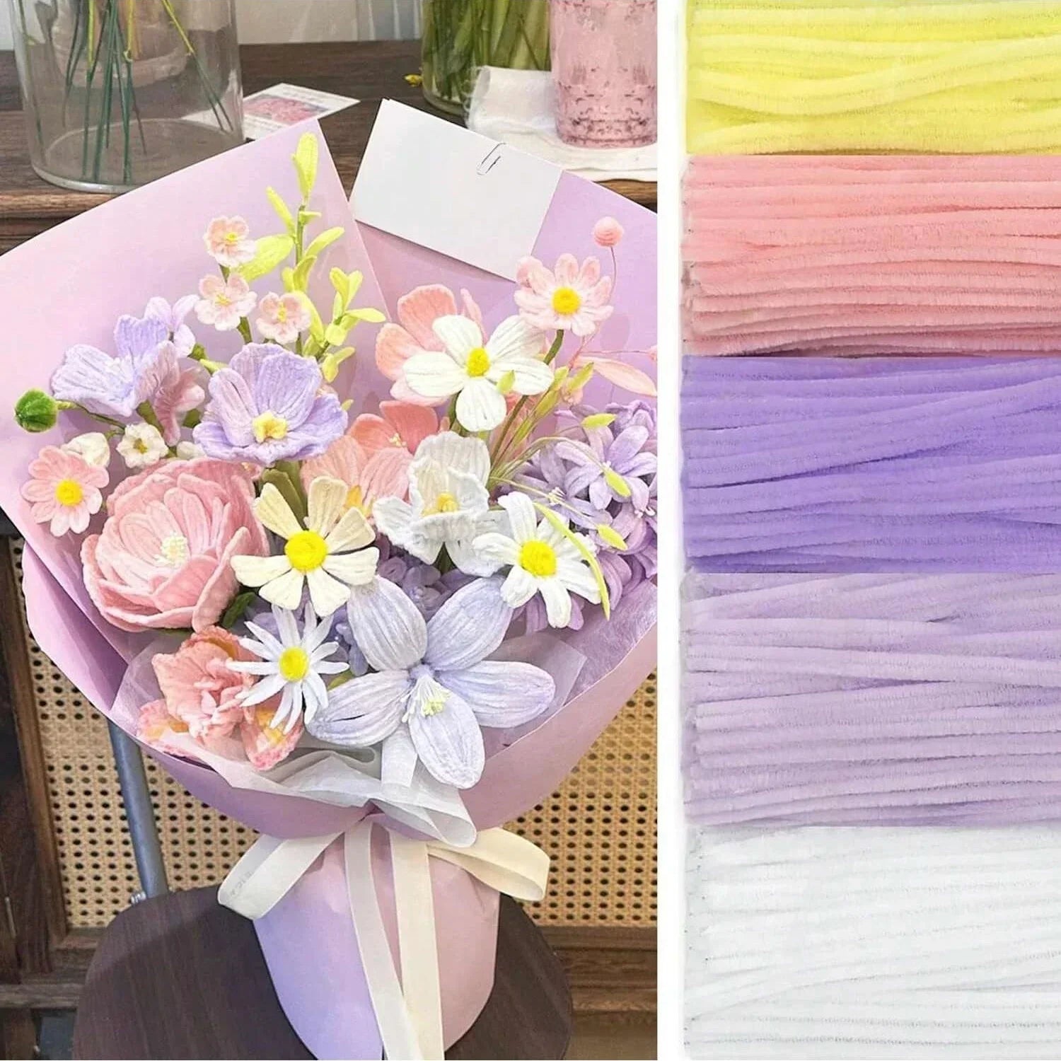 Buy The Best By Artsulli - Art is Long Life Short - 500/600 Pieces Pipe Cleaners Chenille Stems 12 Inch Craft Supplies Bulk for DIY
