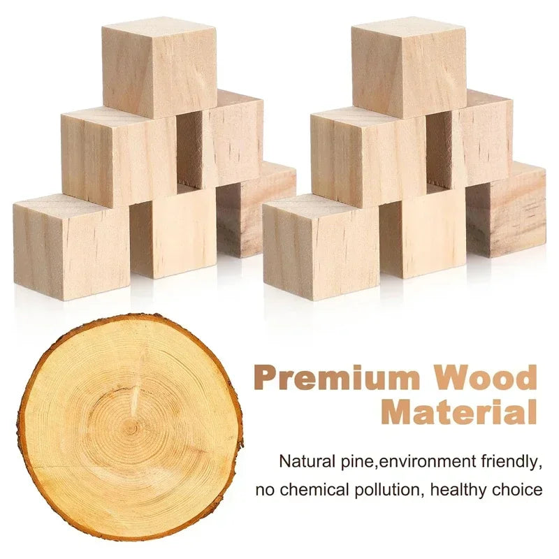 Buy The Best By Artsulli - Art is Long Life Short - 500pcs 1cm Unfinished Wooden Cubes Natural Wood Square Blocks for DIY Project Crafting