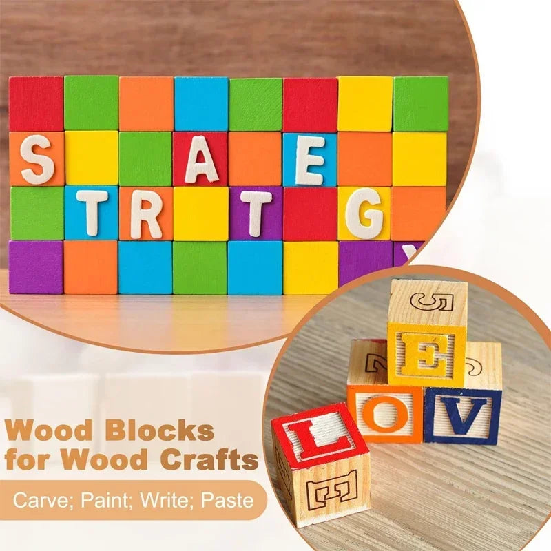 Buy The Best By Artsulli - Art is Long Life Short - 500pcs 1cm Unfinished Wooden Cubes Natural Wood Square Blocks for DIY Project Crafting
