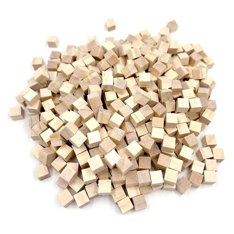 Buy The Best By Artsulli - Art is Long Life Short - 500pcs 1cm Unfinished Wooden Cubes Natural Wood Square Blocks for DIY Project Crafting