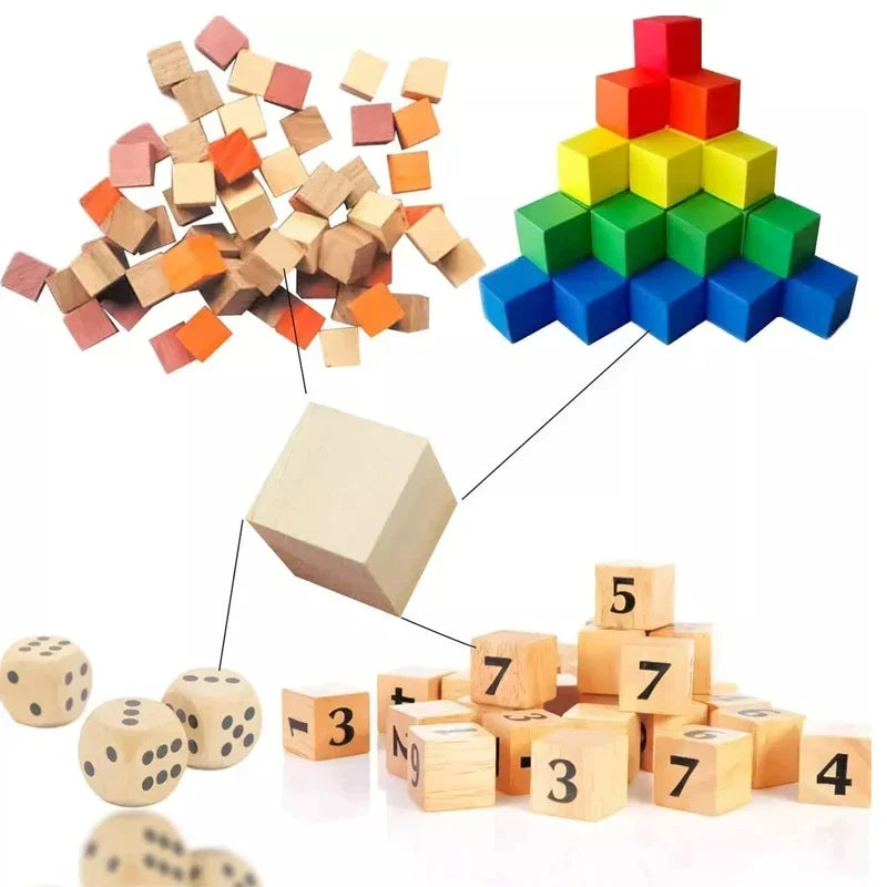 Buy The Best By Artsulli - Art is Long Life Short - 500pcs 1cm Unfinished Wooden Cubes Natural Wood Square Blocks for DIY Project Crafting