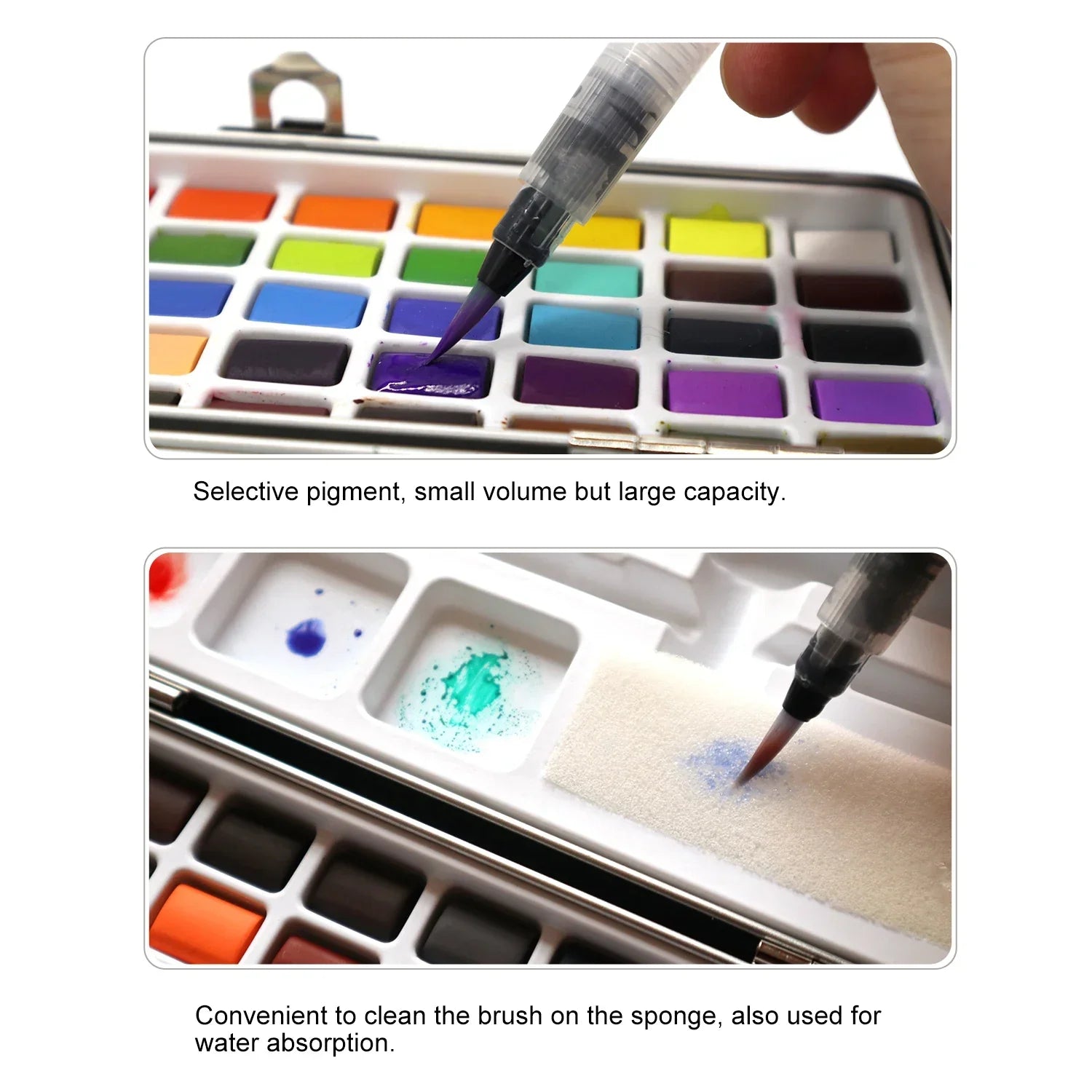 Buy The Best By Artsulli - Art is Long Life Short - 50Color Solid Watercolor Paint Set Portable Pigment for Artist Drawing Paper Supplies