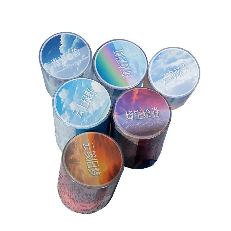 Buy The Best By Artsulli - Art is Long Life Short - 50mm*2m Decorative Adhesive Tape Clouds in Sky Washi Paper for Junk Journal Supplies