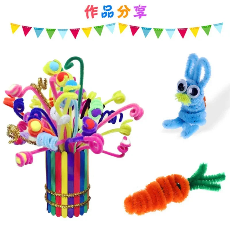 Buy The Best By Artsulli - Art is Long Life Short - 50pcs Chenille Stems Pipe Cleaners Kids Plush Stick Children’s Educational Toys