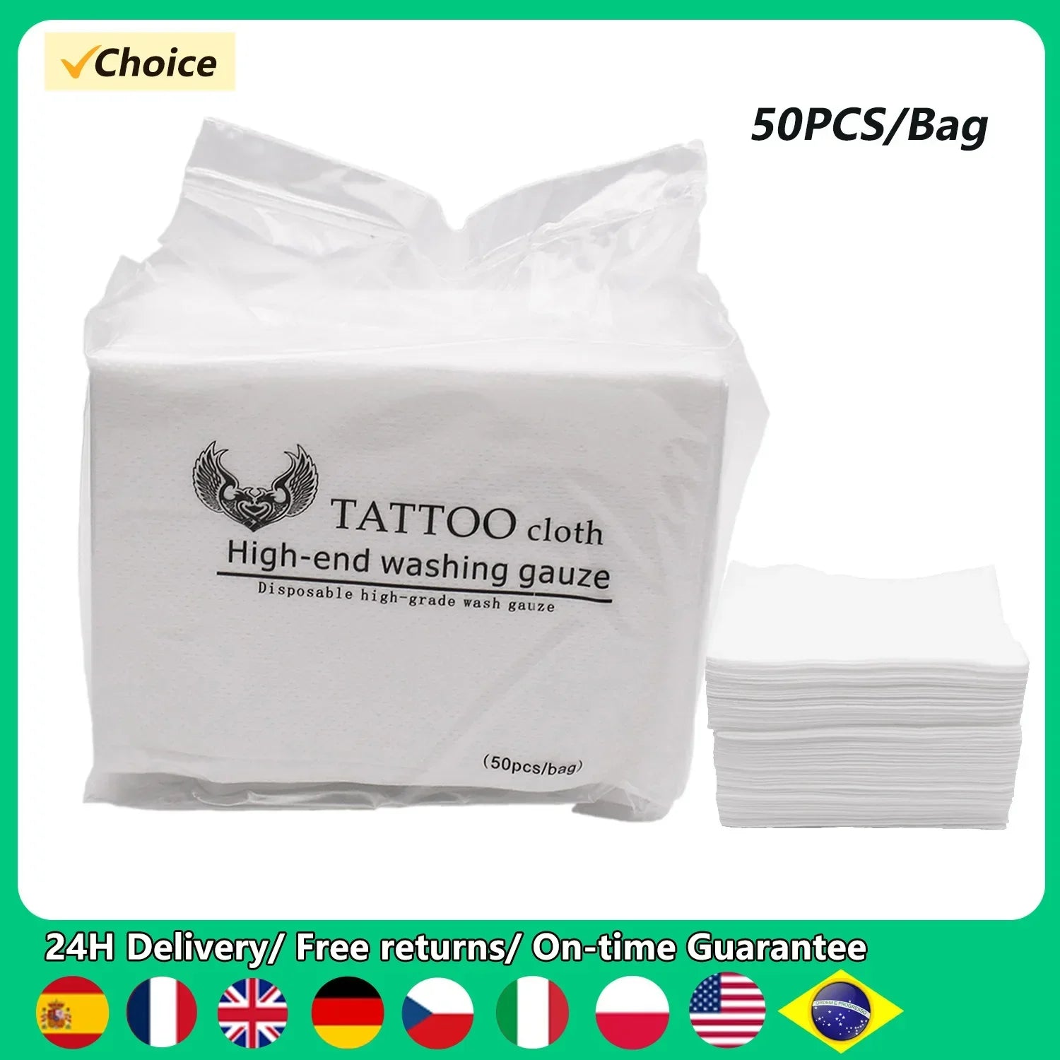 Buy The Best By Artsulli - Art is Long Life Short - 50pcs Disposable Tattoo Wipe Paper Towel Tissue Body Permanent Makeup Cleaning Tools