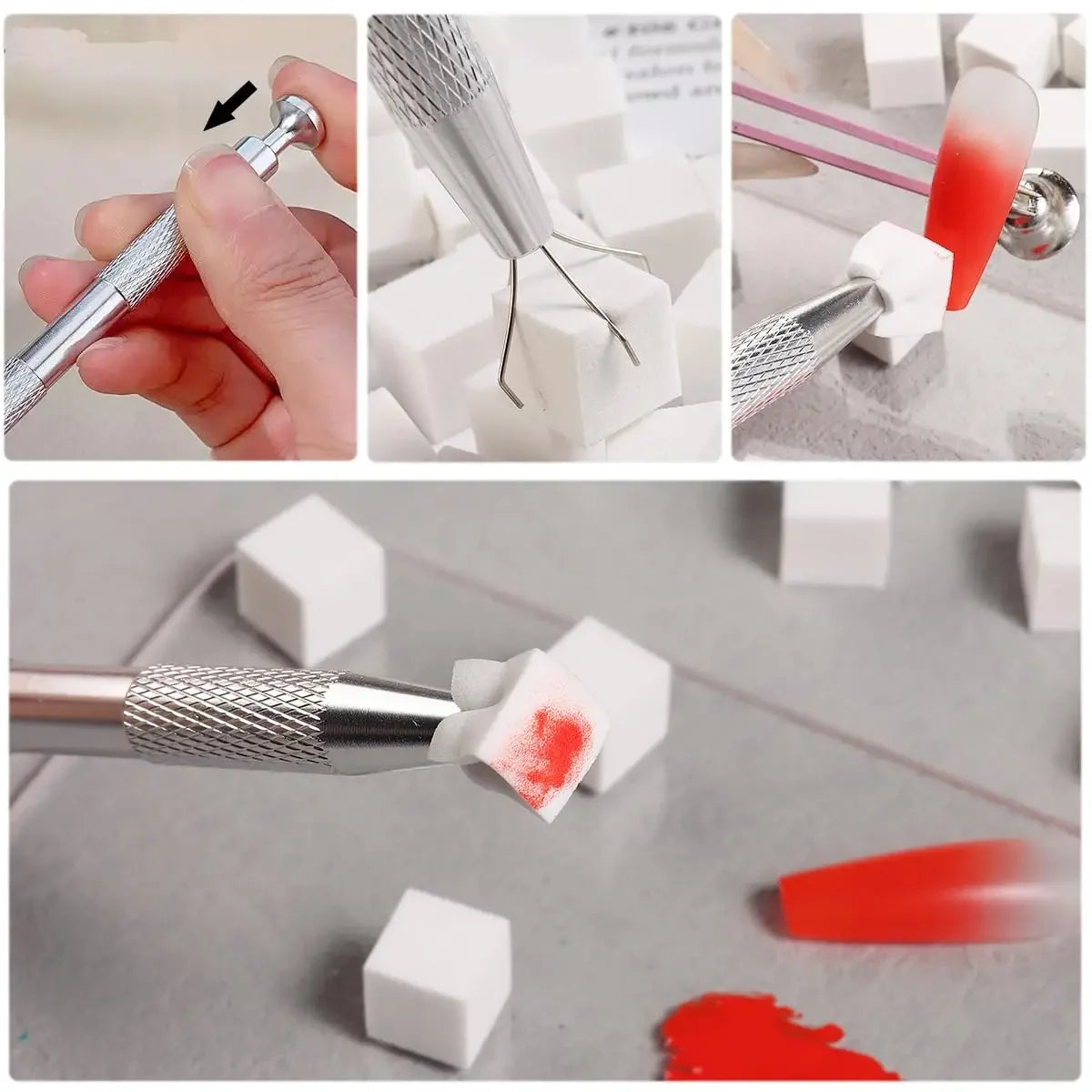 Buy The Best By Artsulli - Art is Long Life Short - 50Pcs Square Nail Sponges + Grab Pen Set Gradient Brushes Gel Polish Design Sponge