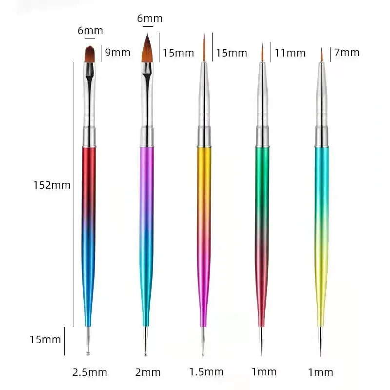 Buy The Best By Artsulli - Art is Long Life Short - 5Pc Nails Dotting Pen Acrylic Drawing Liner Supplies Brush Rhinestone Gems Picker UV