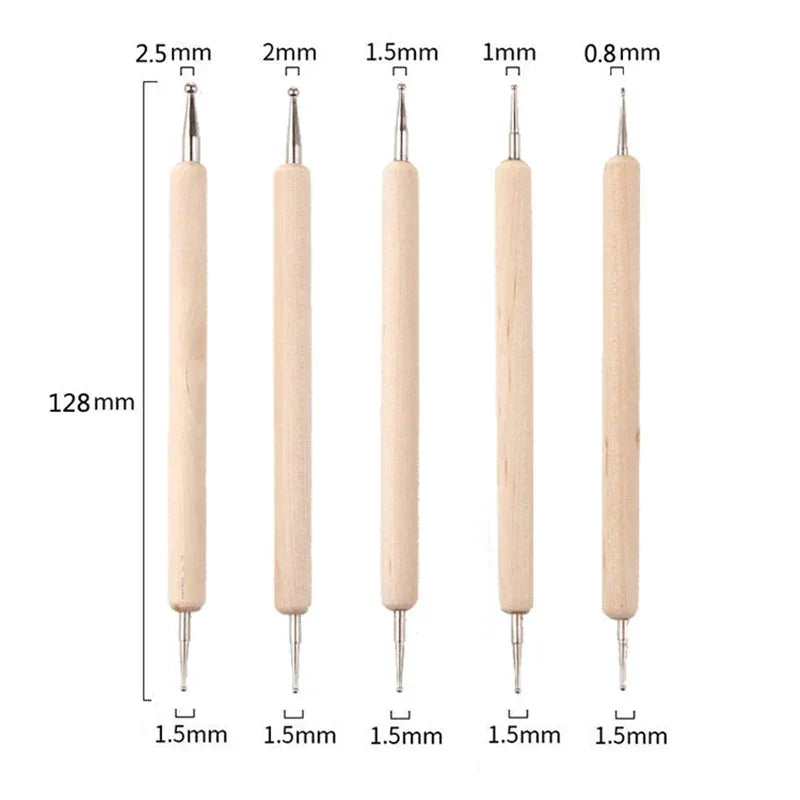 Buy The Best By Artsulli - Art is Long Life Short - 5Pc Nails Dotting Pen Acrylic Drawing Liner Supplies Brush Rhinestone Gems Picker UV